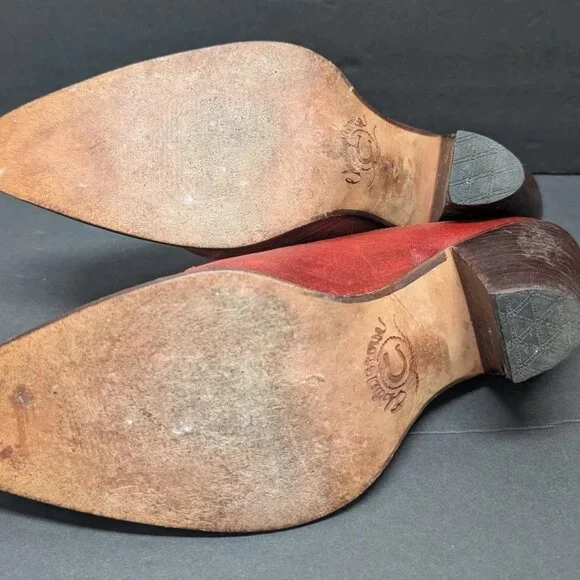 Lucchese Red Ankle Boots - Picture 9 of 9